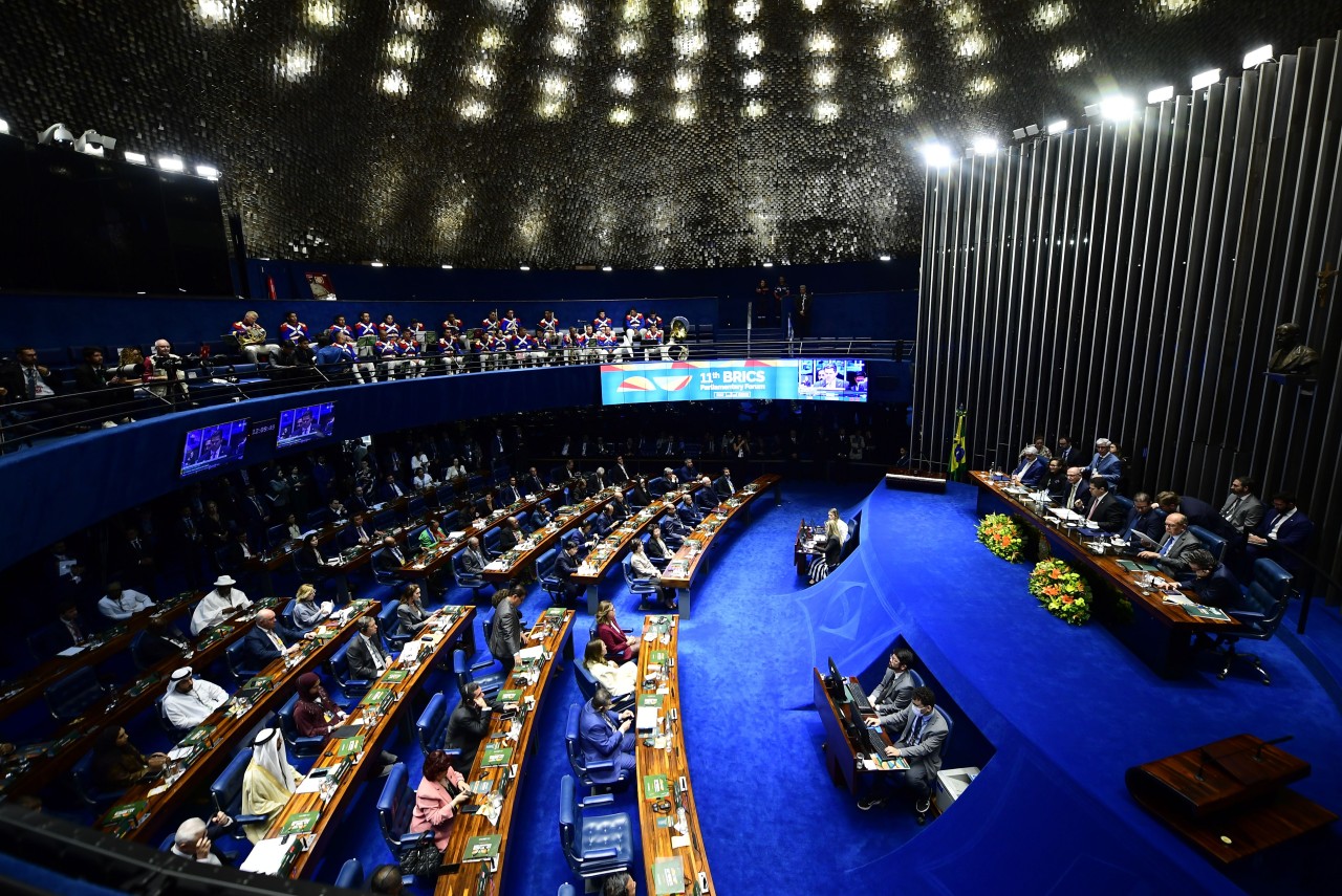 Plenário do Senado Federal durante 11º Fórum Parlamentar do BRICS - Foto: Saulo Cruz / Agência Senado