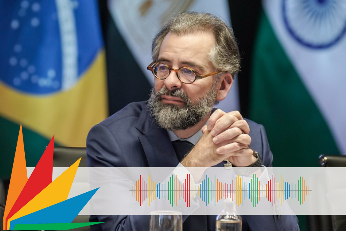 Em entrevista exclusiva, o embaixador Mauricio Lyrio, Sherpa da presidência brasileira do BRICS, destacou os avanços nas negociações para a Cúpula de Líderes do bloco, marcada para os dias 6 e 7 de outubro. Foto: Rafa Neddermeyer/BRICS Brasil/PR