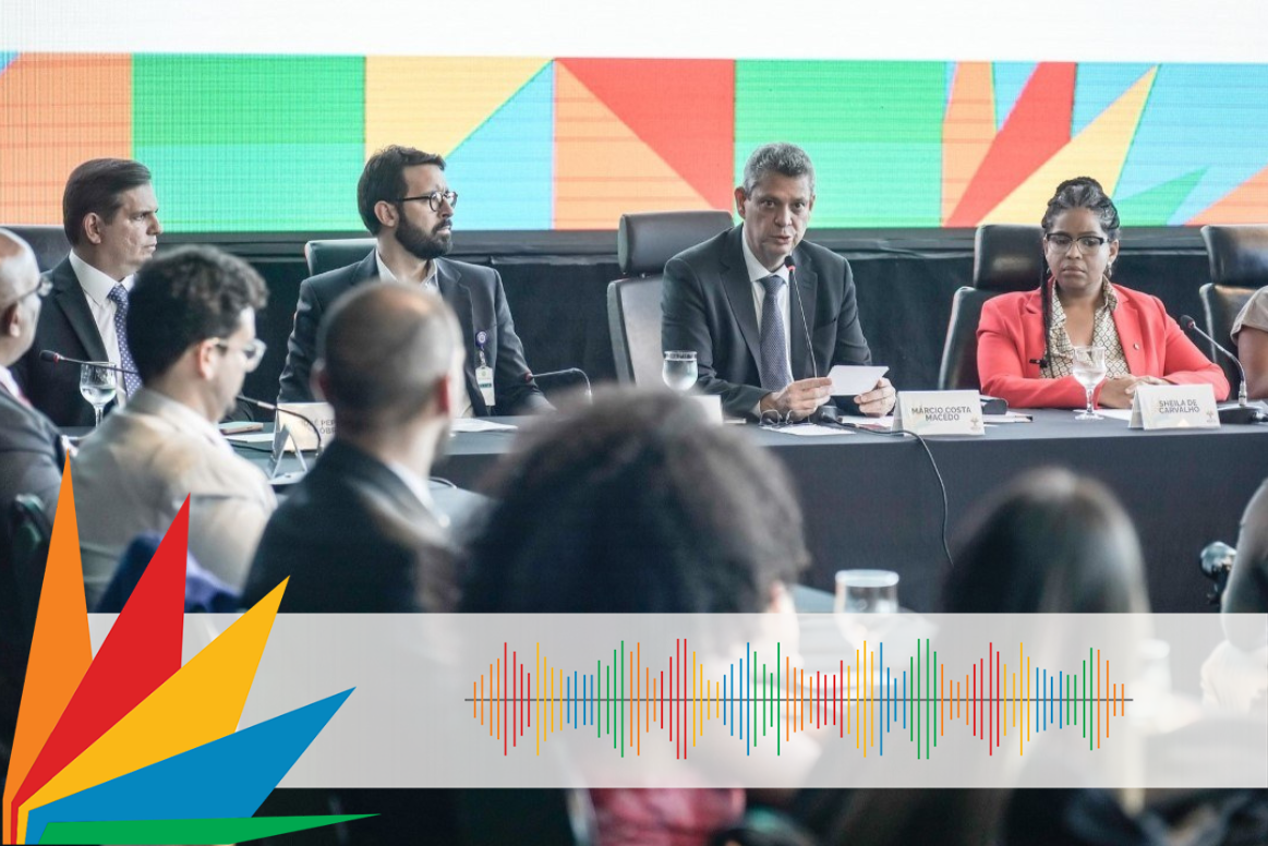 BRICS Youth hosted the 7th Energy Summit on Monday, June 6, with the participation of Minister Márcio Macêdo (General Secretariat of the Presidency) and COP30 Youth Climate Champion Marcele Oliveira. Photo: Rafa Neddermeyer / BRICS Brasil