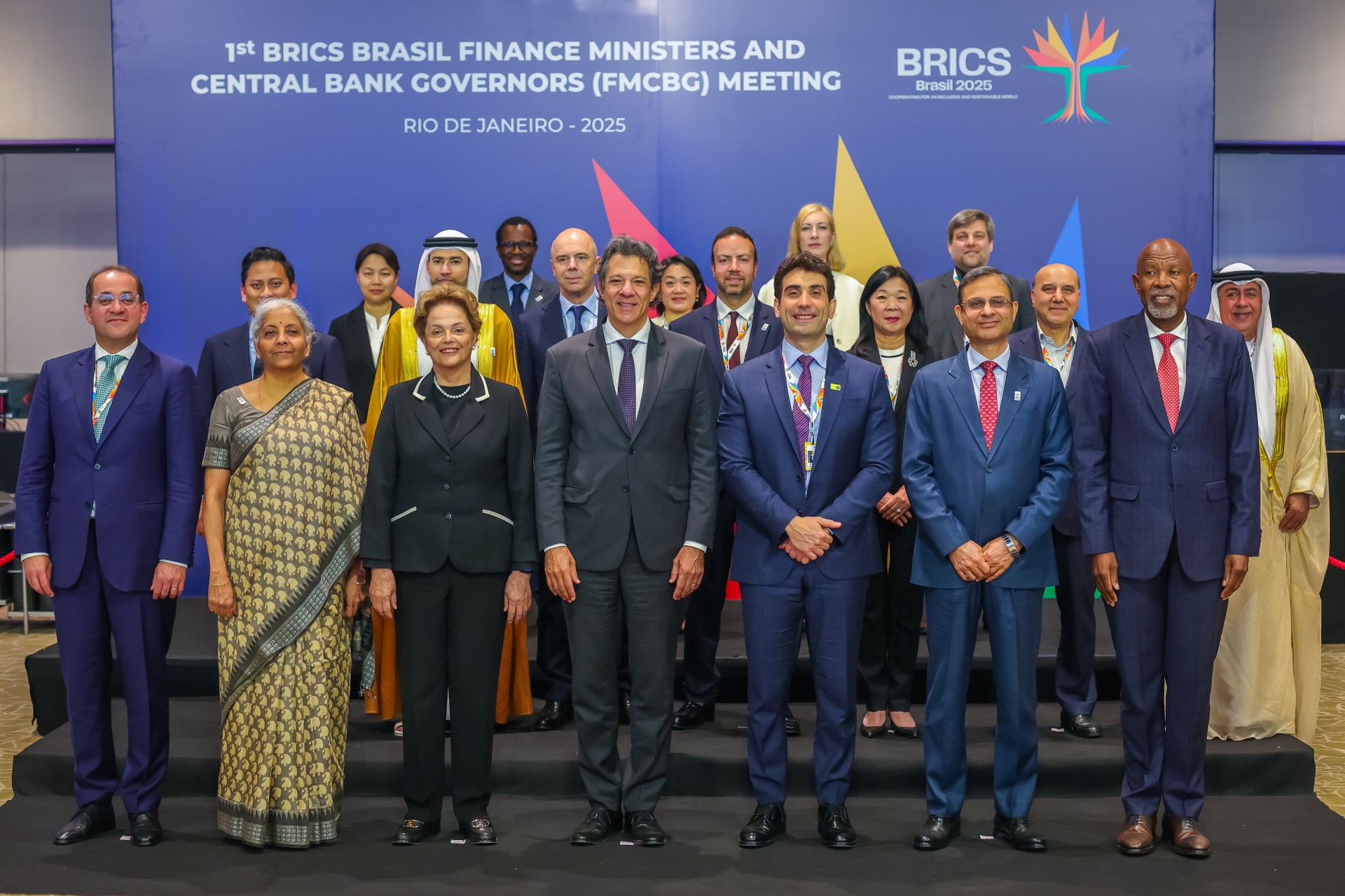 Reunião de Ministros das Finanças e Governadores de Bancos Centrais do BRICS pede FMI mais representativo — Foto: Diogo Zacarias / Ministério da Fazenda