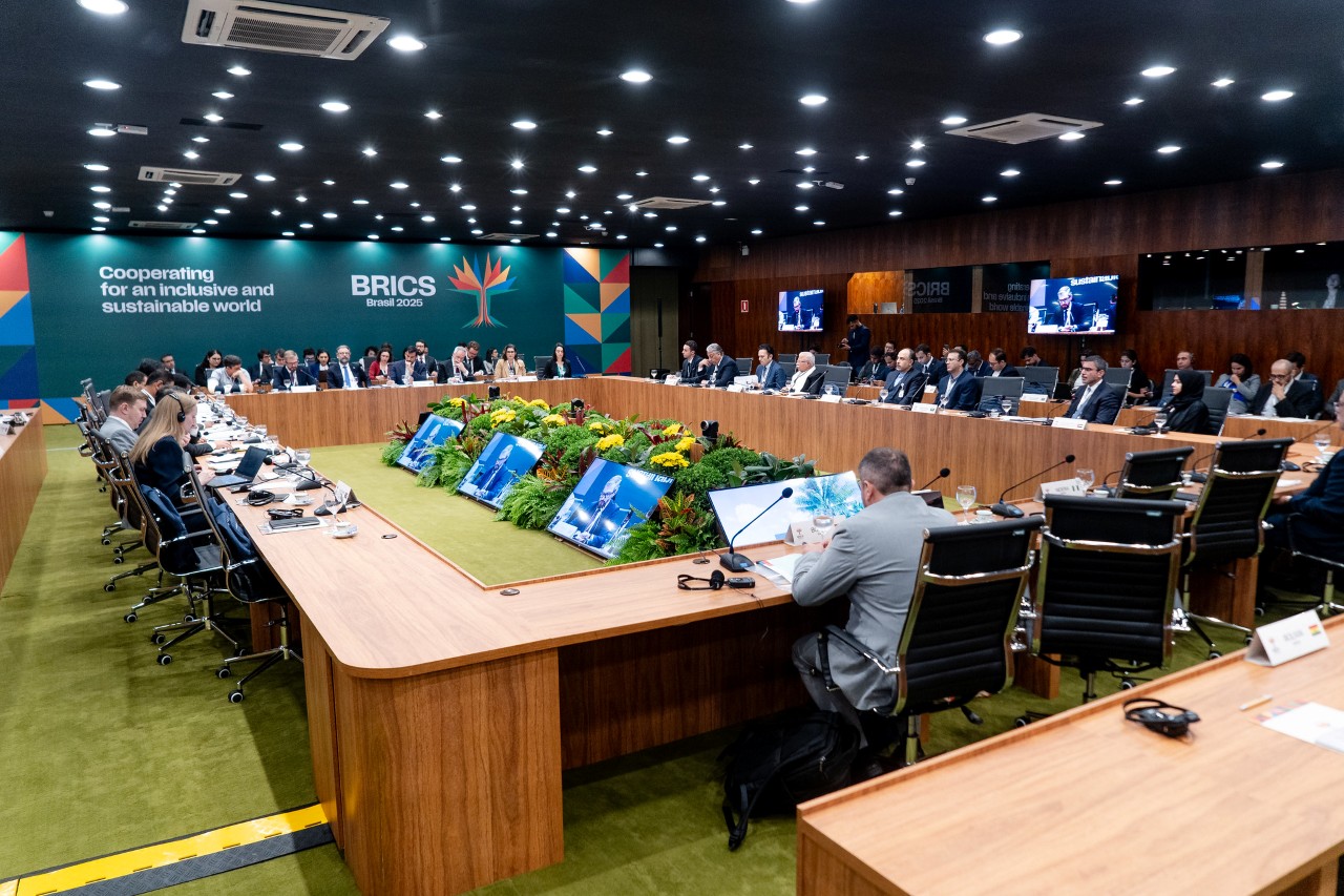 A reunião aconteceu no Palácio Itamaraty (DF). Foto: Divulgação/BRICS Brasil