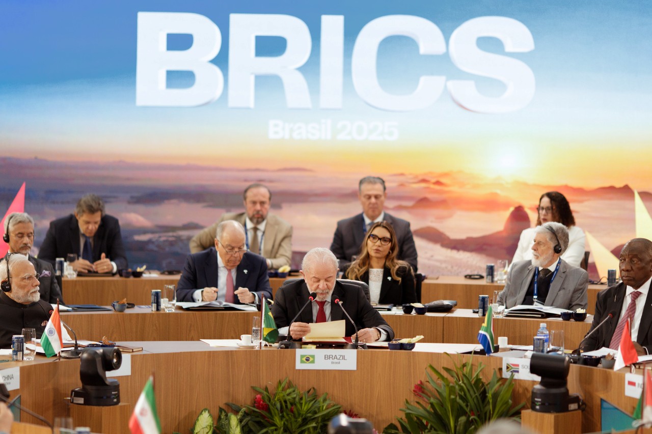 Líderes do BRICS reunidos no Rio de Janeiro durante a 17ª Cúpula — Foto: Isabela Castilho / BRICS Brasil