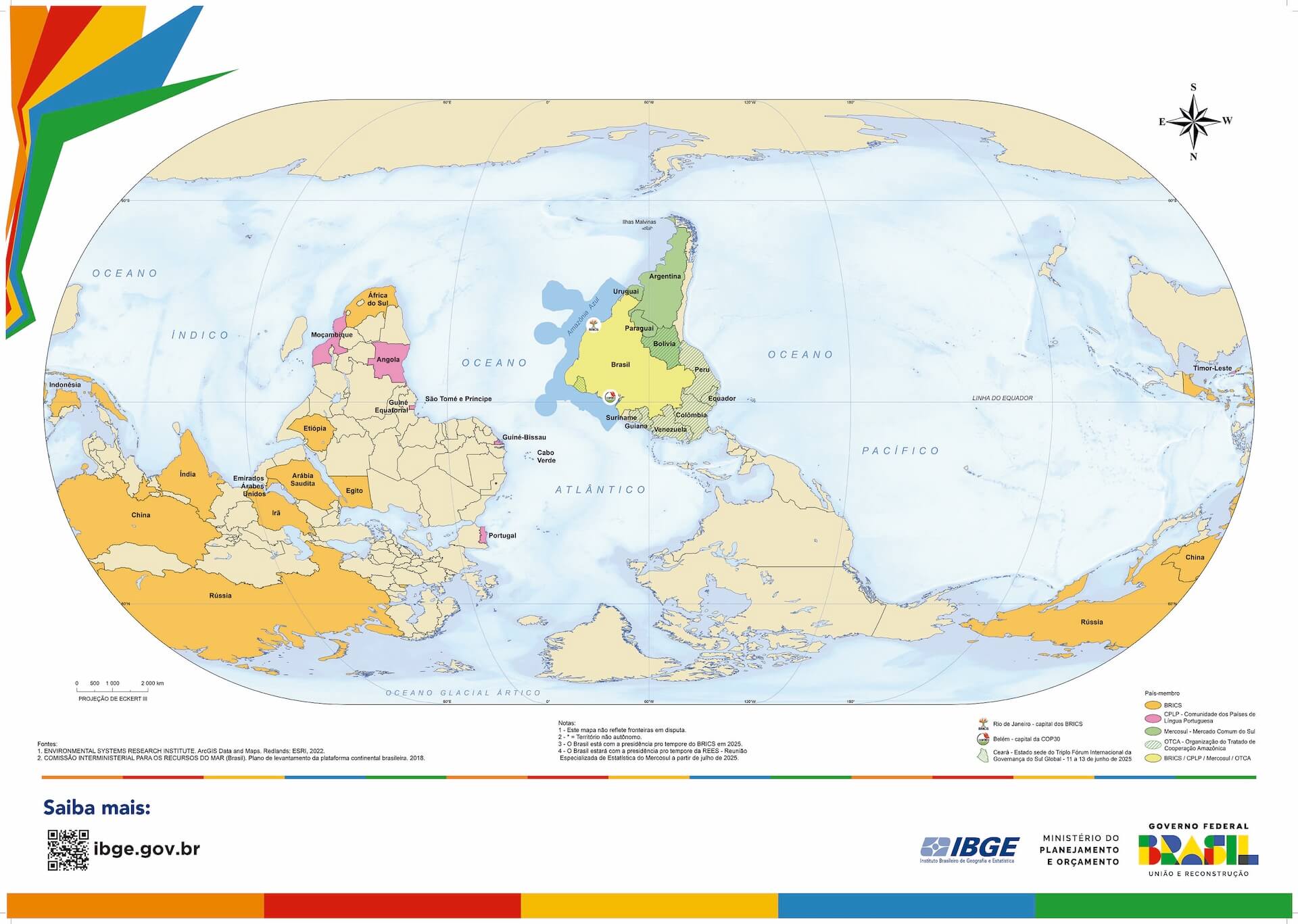 The new map can be purchased at the Institute’s online and physical stores. Image: Disclosure/IBGE