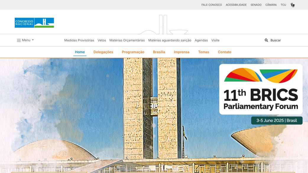 Reprodução: portal do 11º Fórum Parlamentar do BRICS